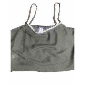 Jones New York Olive Green Spaghetti Strap Camisole Size 16 Sheer Cropped